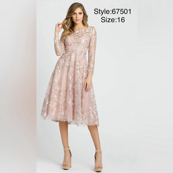 A-line midi gown with beaded accents - Picture 2 of 4